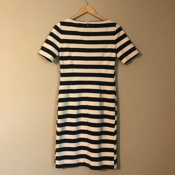 Tory Burch Augusta Fitted Striped Dress Nautical Size Small - Picture 7 of 14